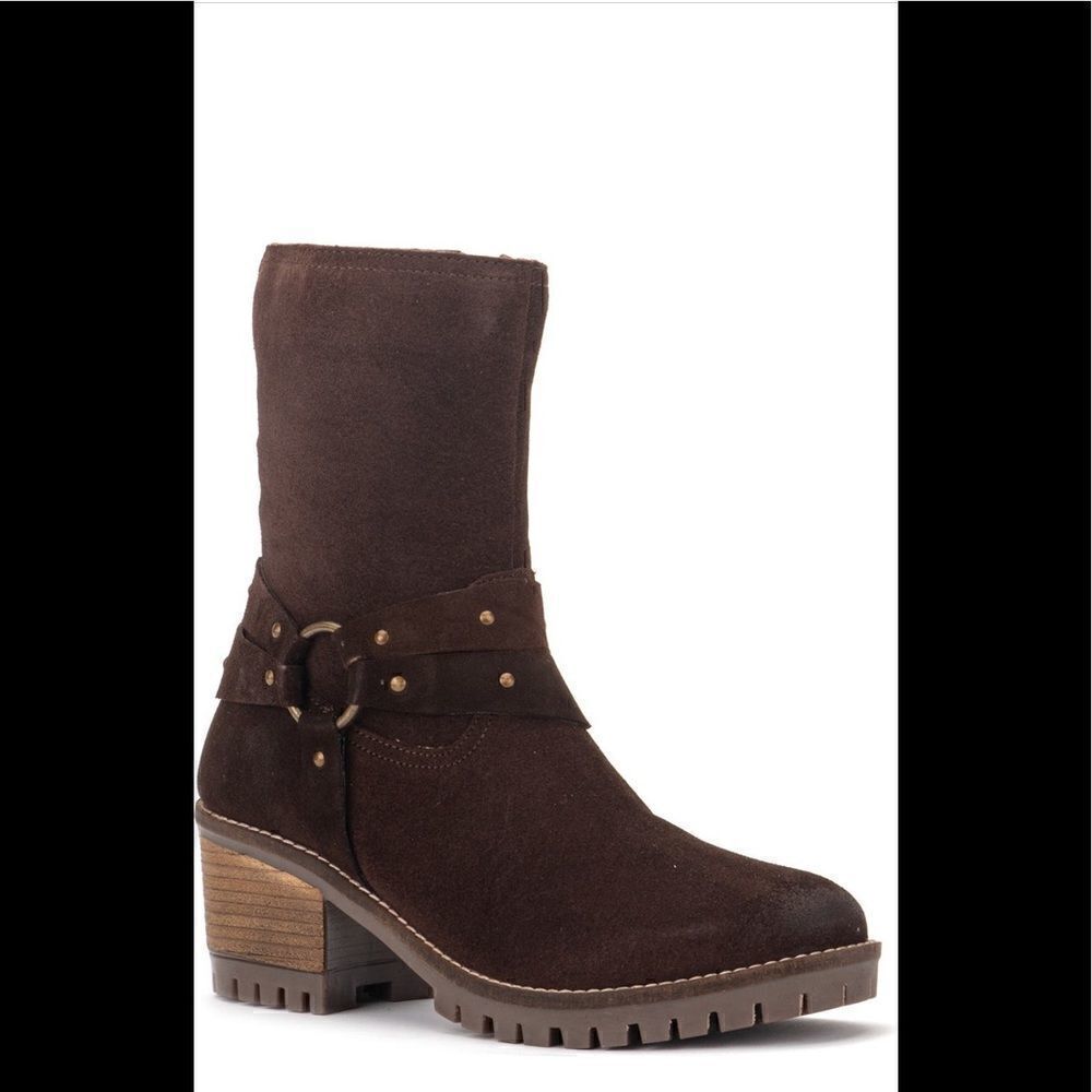 Vintage Foundry  Women’s sienna suede studded boot in brown size 8 NIB